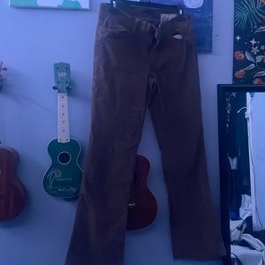 Corduroy brow. bootleg jeans size 6 worn once